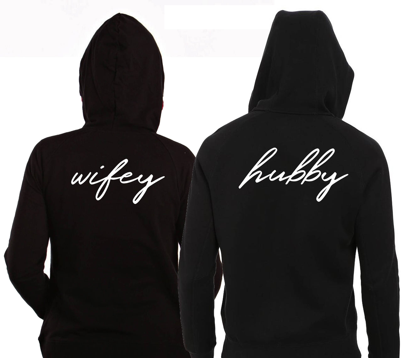 Hubby Wifey Couples Iron on Decals Hubby Wifey set heat transfer decal for wedding couples hoodies Hubby Wifey Vinyl Couples hoodie -CHT9HTV