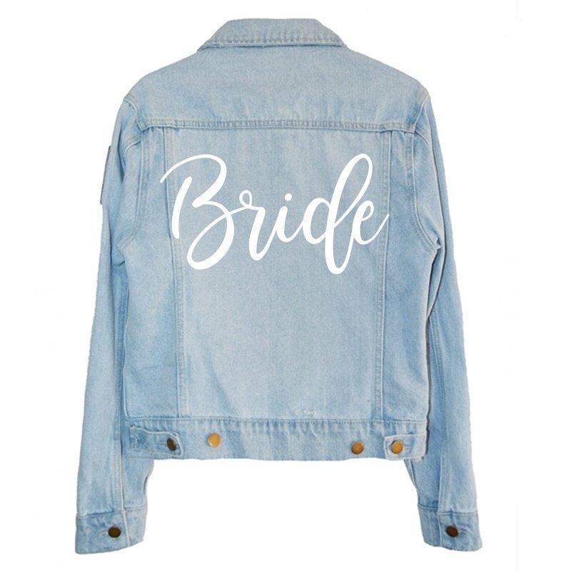 Personalized custom bride iron on decal for leather or denim jacket