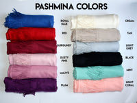 Thumbnail for Bridesmaid pashmina with personalized message tag band