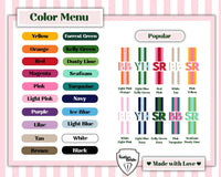 Personalized Shadow Monogram Vegan Leather Luggage Bag Tag in fun and colorful colors