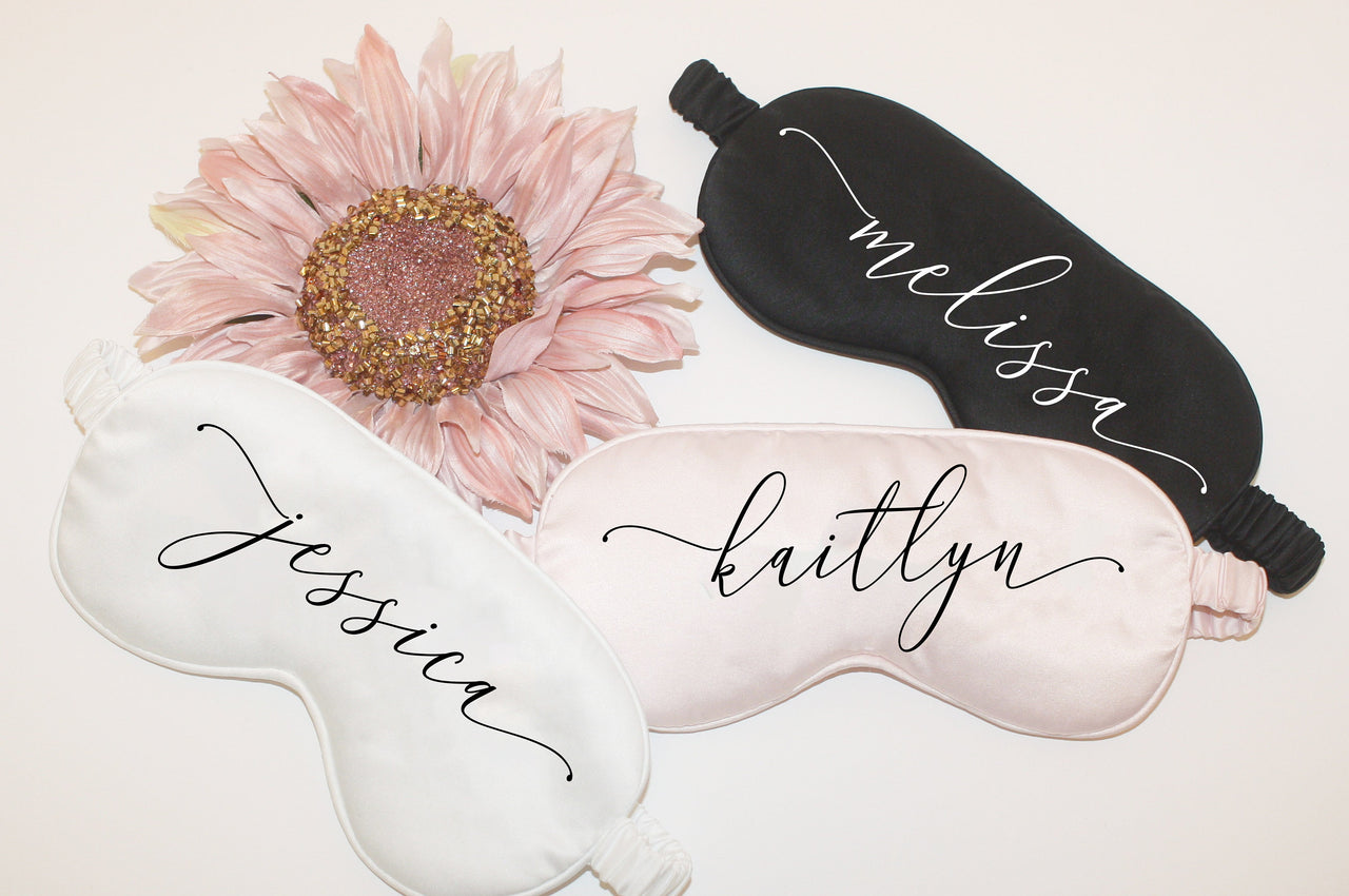 Personalized Sleepmask | Bridesmaid Eye Mask Gifts | Bridal Shower Favor | Getting Ready Accessories | Wedding Day Self Care Gift