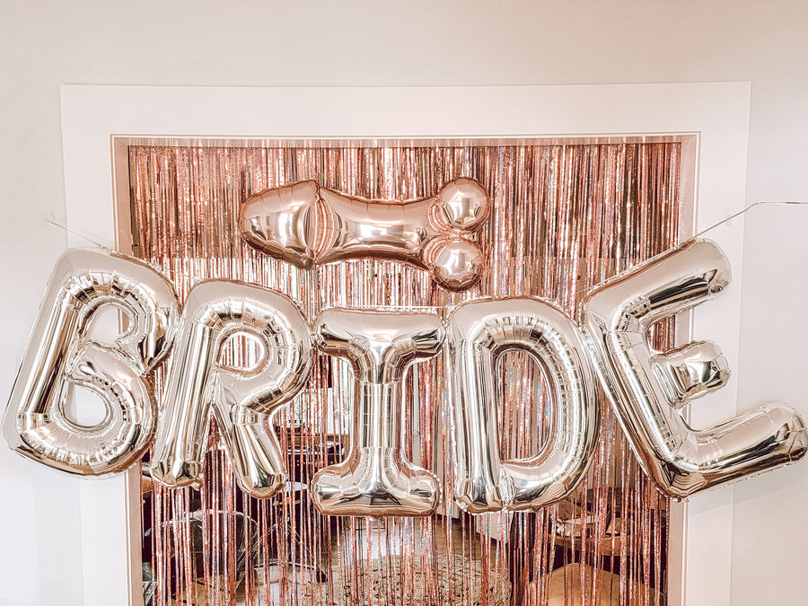 BRIDE Jumbo Foil Letter Balloon Banner for bridal shower gift