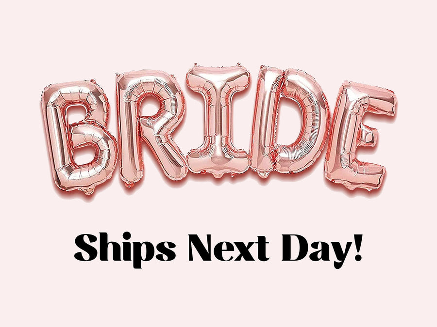 BRIDE Jumbo Foil Letter Balloon Banner for bachelorette weekend