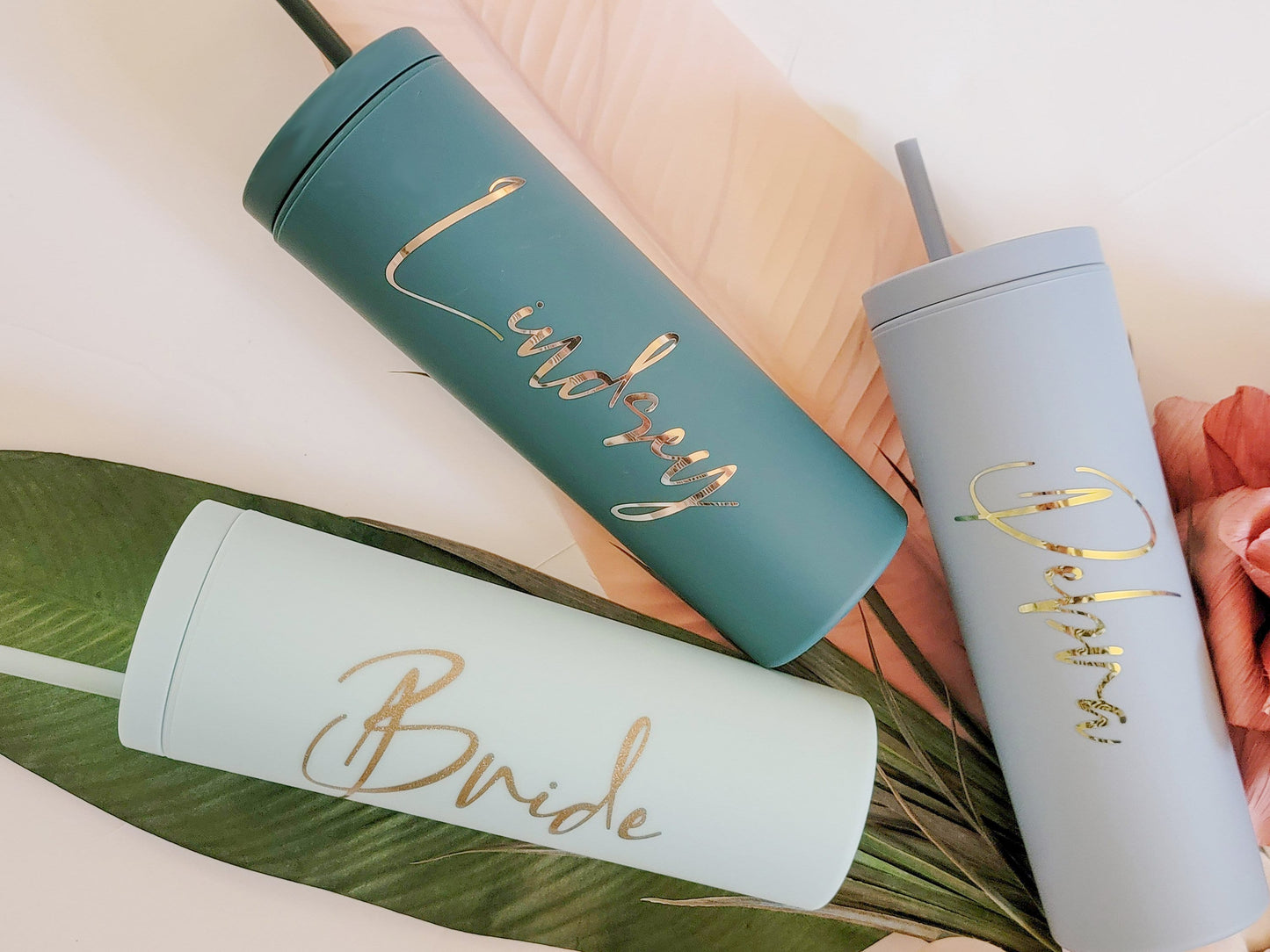 Personalized Tumbler with Lid and Straw