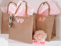 Thumbnail for Shadow Monogram Jute Tote Bag