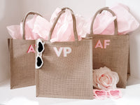 Thumbnail for Shadow Monogram Jute Tote Bag