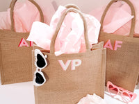 Thumbnail for Shadow Monogram Jute Tote Bag