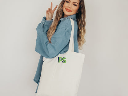 Personalized Initials Tote Bag with Colorful Shadow Monogram 90's style