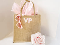 Thumbnail for Shadow Monogram Jute Tote Bag