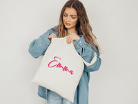 Thumbnail for Personalized Name Tote Bag with Colorful Shadow Monogram 90's style