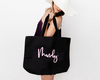 Thumbnail for Personalized Name Tote Bag with Colorful Shadow Monogram 90's style