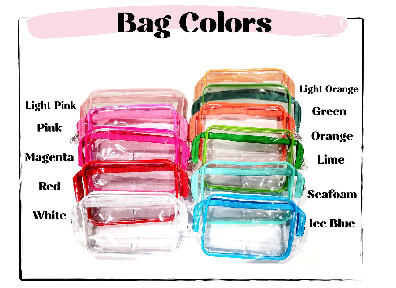 Personalized Showgirl Pouch, TSA Approved Clear Toiletry Bag, Monogram Gift, Life of a Bridesmaid bag, Party Favor, Vacation Gifts