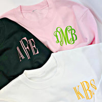 Thumbnail for Monogram Sweatshirt, Personalized Crew Neck Pullover, Colorful 3D Puff Print, 90s Y2K preppy college style Gifts for her