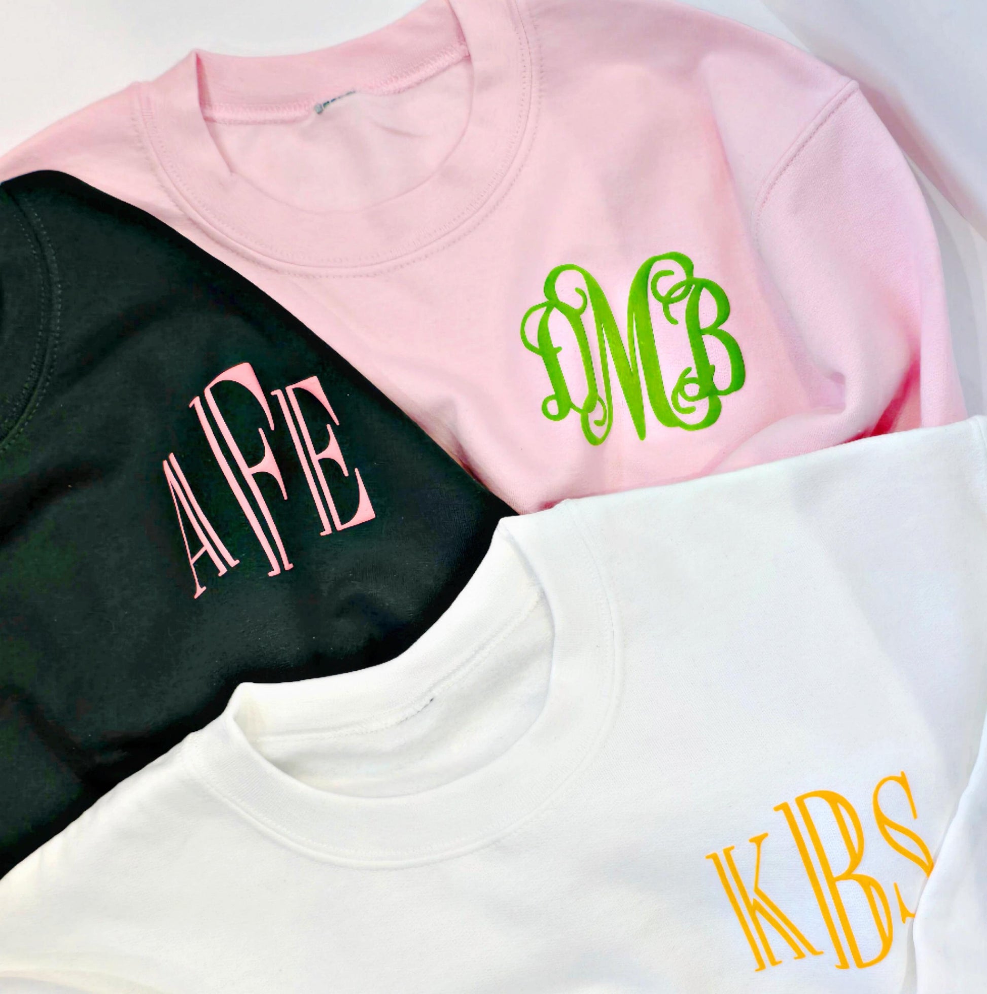 Monogram Sweatshirt, Personalized Crew Neck Pullover, Colorful 3D Puff Print, 90s Y2K preppy college style Gifts for her