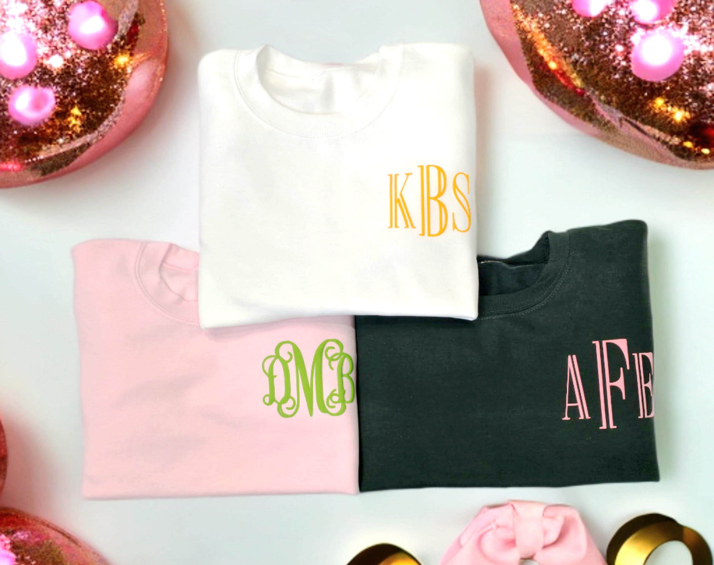 Monogram Sweatshirt, Personalized Crew Neck Pullover, Colorful 3D Puff Print, 90s Y2K preppy college style Gifts for her