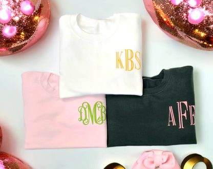 Monogram Sweatshirt, Personalized Crew Neck Pullover, Colorful 3D Puff Print, 90s Y2K preppy college style Gifts for her