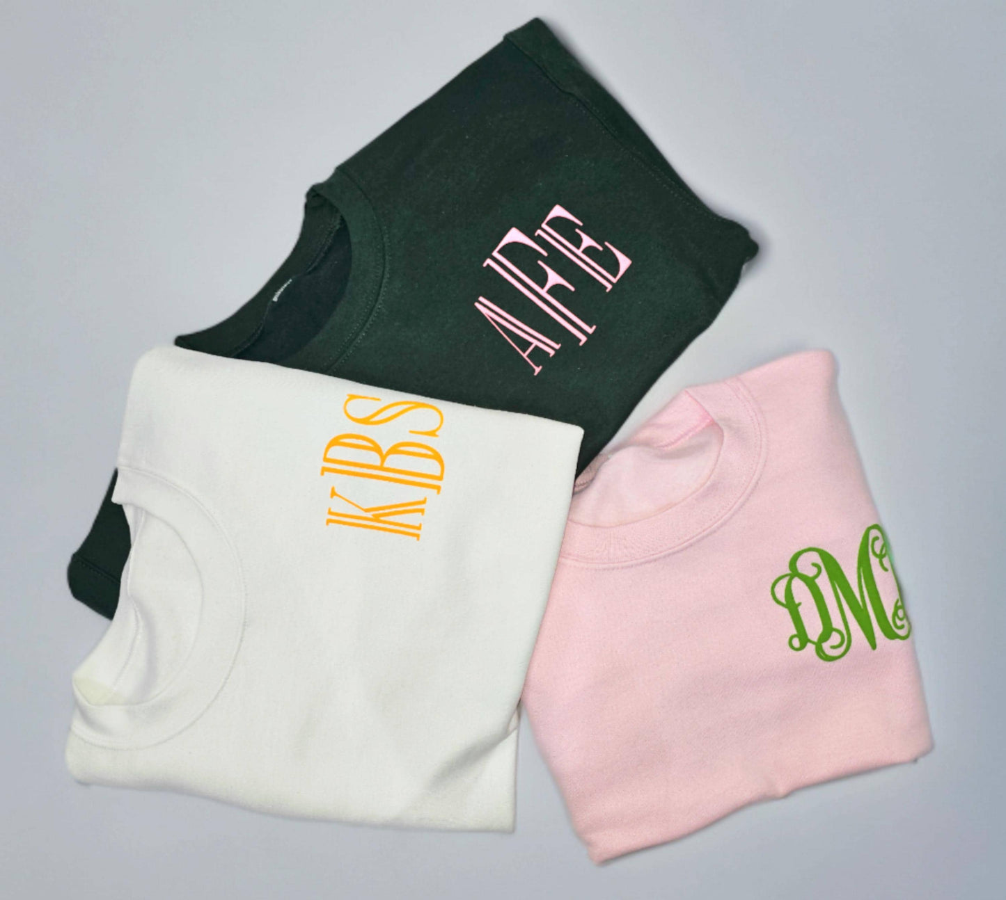 Monogram Sweatshirt, Personalized Crew Neck Pullover, Colorful 3D Puff Print, 90s Y2K preppy college style Gifts for her