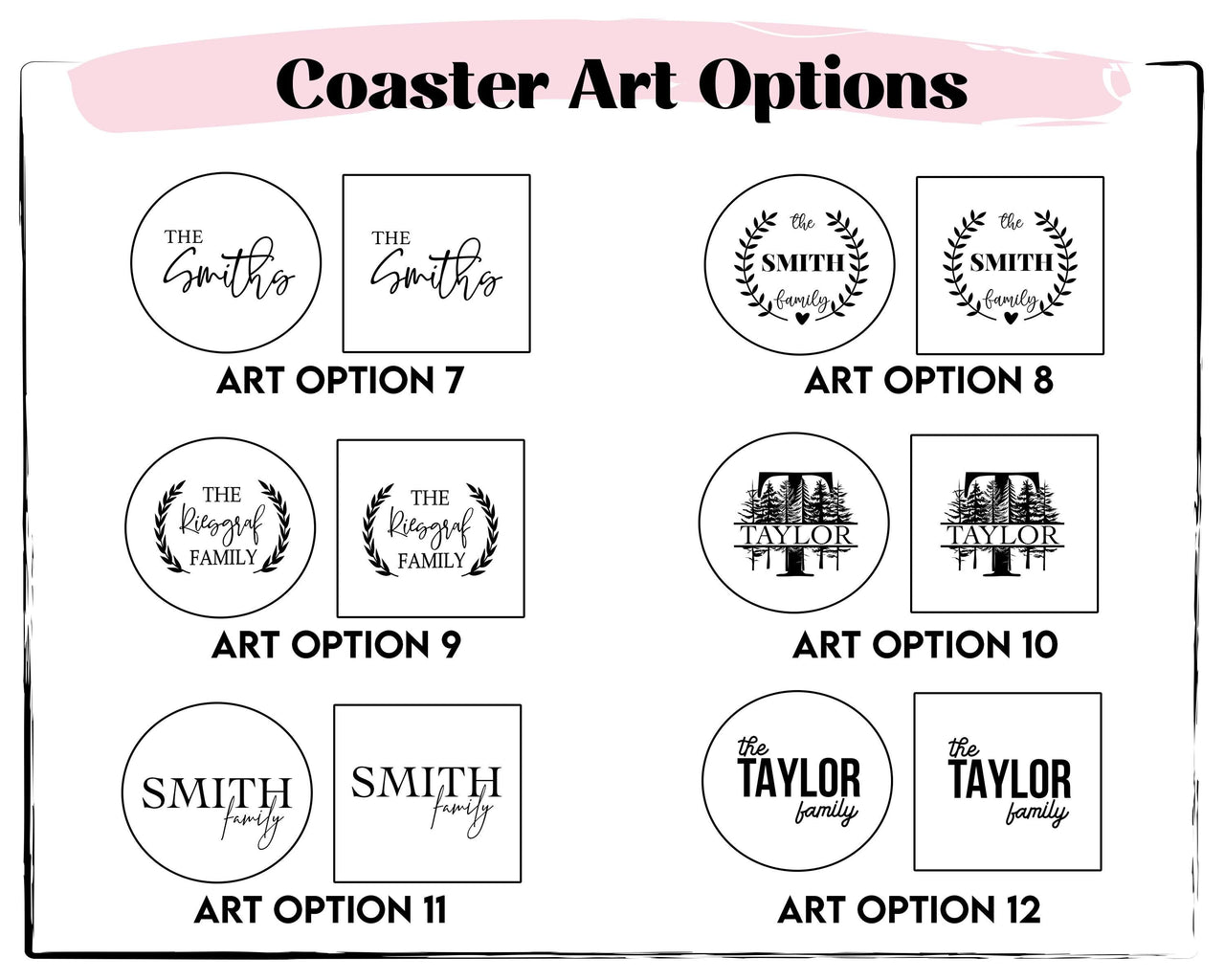 Engraved Wooden Coasters | Custom Unique Wedding Gift | Personalized Housewarming Gift Set | Last Name Coaster | Newlywed Gift for couple