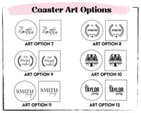 Thumbnail for Engraved Wooden Coasters | Custom Unique Wedding Gift | Personalized Housewarming Gift Set | Last Name Coaster | Newlywed Gift for couple