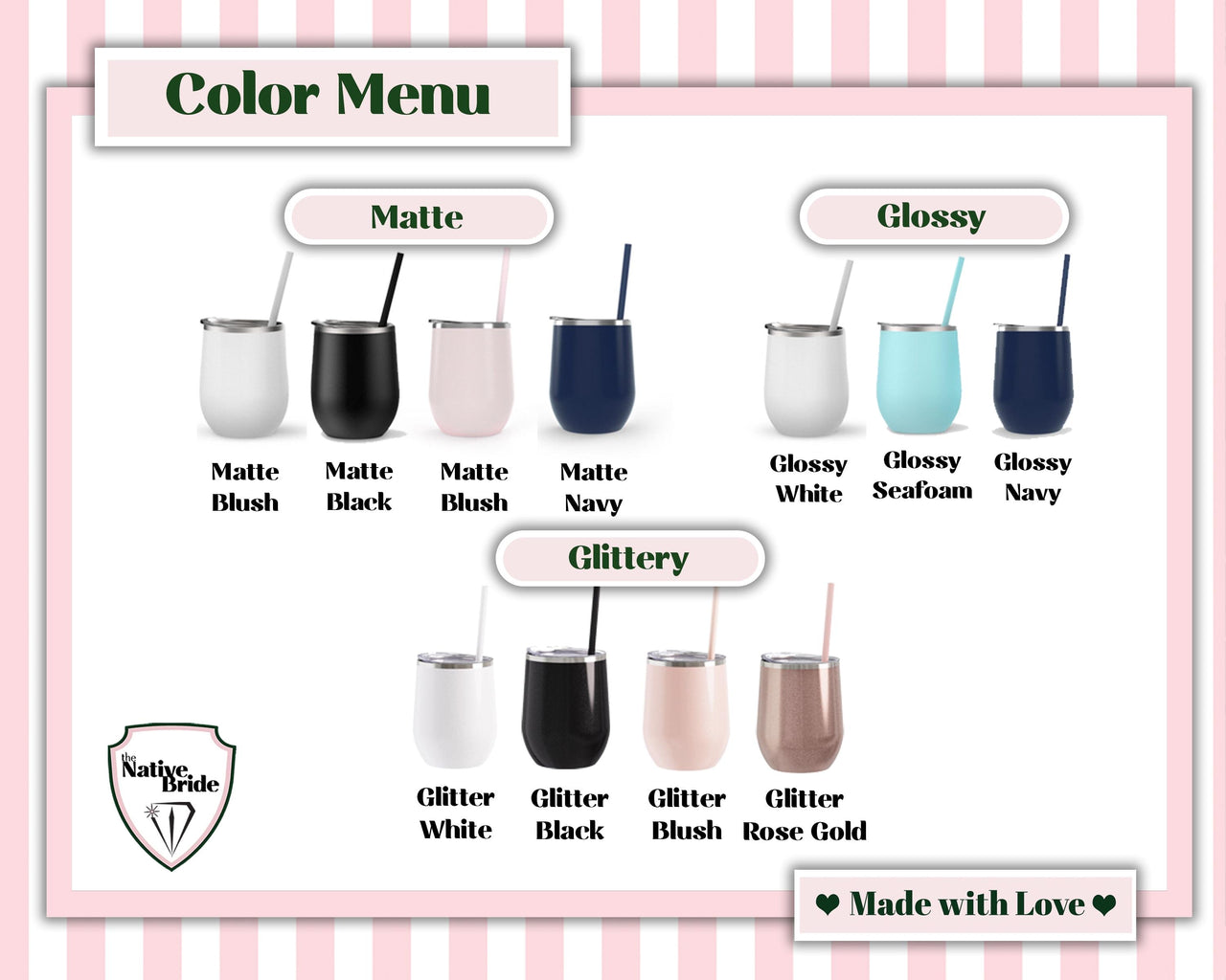 Shadow Monogram Tumbler with lid and straw, Block shadow with stripe, Stemless Wine Tumbler, Colorful Unique Preppy Y2k Gift