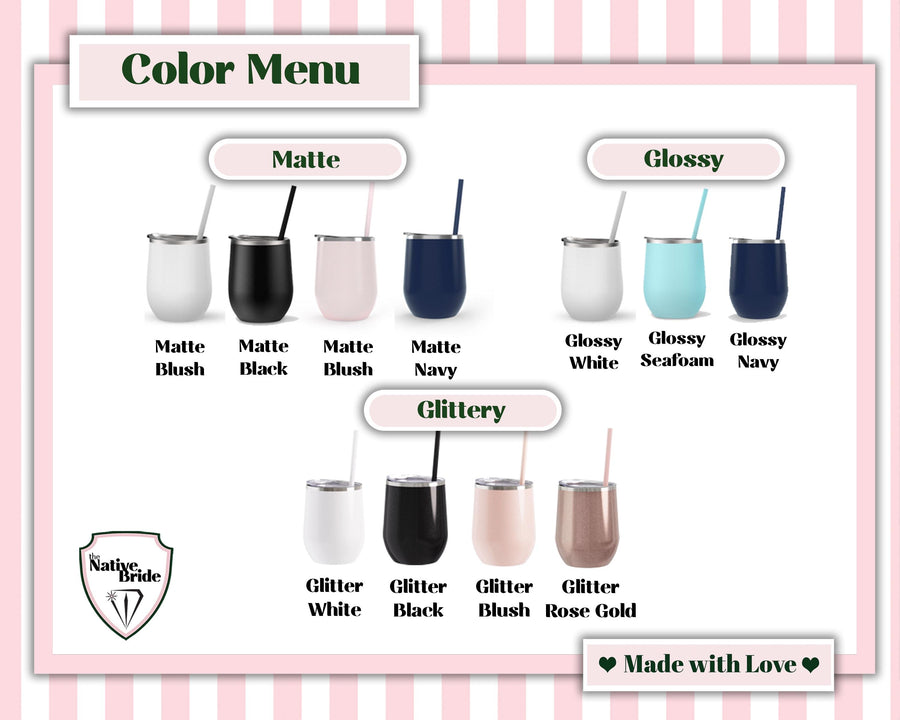 Shadow Monogram Tumbler with lid and straw, Block shadow with stripe, Stemless Wine Tumbler, Colorful Unique Preppy Y2k Gift