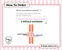 Thumbnail for Shadow Monogram Tumbler with lid and straw, Block shadow with stripe, Stemless Wine Tumbler, Colorful Unique Preppy Y2k Gift