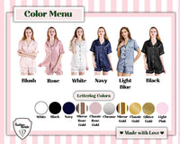 Personalized Bride Getting Ready Pj Short + sleepmask Set, Coquette bow Bridesmaid PJ's, French Toile Pajama Set, Mrs Pajamas, Monogram PJ's