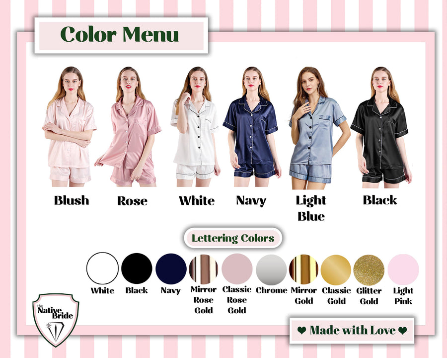 Personalized Bride Getting Ready Pj Short + sleepmask Set, Coquette bow Bridesmaid PJ's, French Toile Pajama Set, Mrs Pajamas, Monogram PJ's