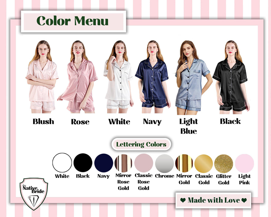 Personalized pajama set for wedding morning