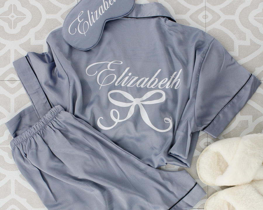 Personalized pajama set for wedding morning