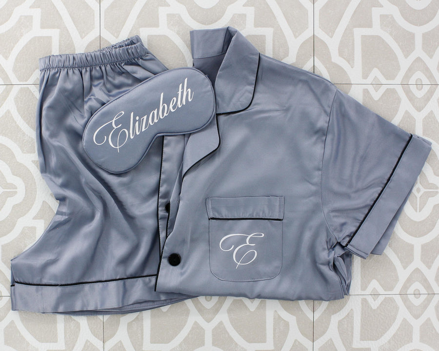Personalized pajama set for bridal shower gift