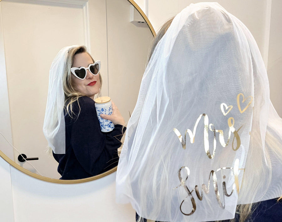 Personalized Bachelorette Veil for Bride for wedding morning