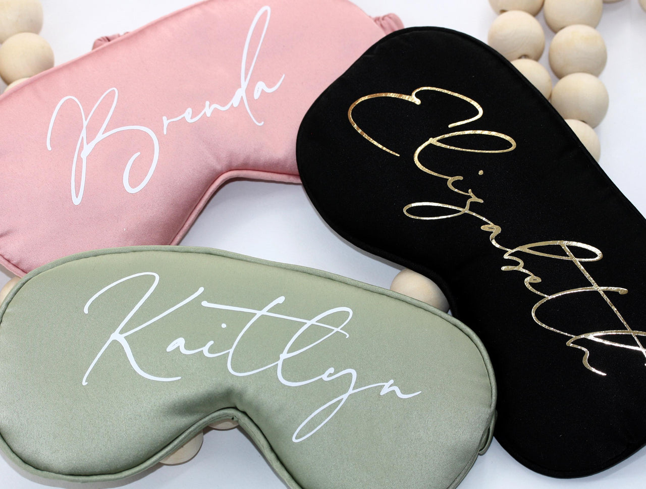 Personalized Sleepmask | Bridesmaid Eye Mask Gifts | Bridal Shower Favor | Getting Ready Accessories | Wedding Day Self Care Gift