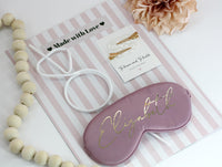 Thumbnail for Girls Gone Mild Bachelorette Party Sleepover Gift Set with Personalized Sleep Mask, To Have and To Hold Clip Set and White Diamond Straw