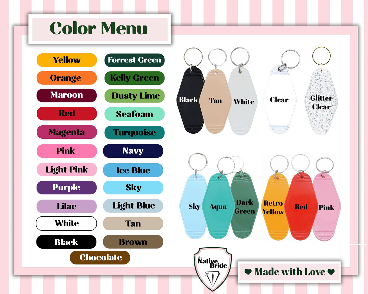 Motel Keychain Personalized with Shadow Monogram Retro Hotel Keychain Bridesmaid Gifts Bachelorette Gift Preppy Glitter Keychain with Tassel