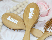 Thumbnail for Personalized Bamboo Hair Brush with 3D laser cut Name