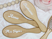 Thumbnail for Personalized Bamboo Hair Brush with 3D laser cut Name