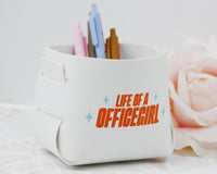 Thumbnail for Life of a Custom Text Catch All Cup Vegan Leather Pen Holder