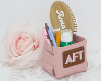 Thumbnail for Vegan Leather Catch all Cup with Personalized Shadow Monogram Patch