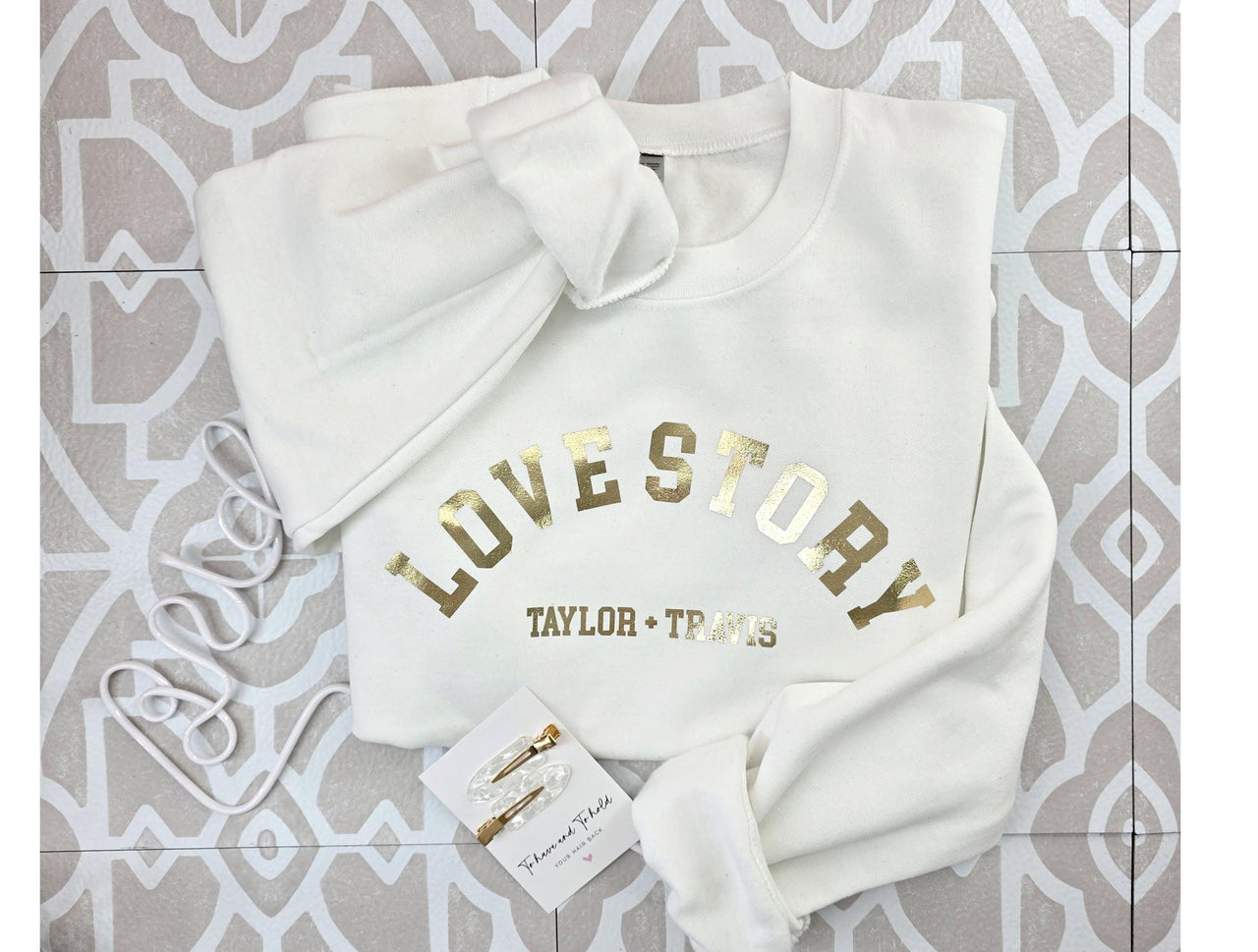 Personalized Love story Crew Neck Pull Over