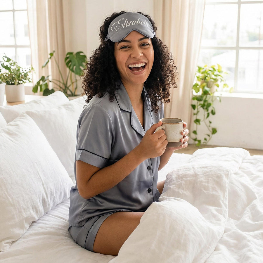 Personalized pajama set for bachelorette weekend