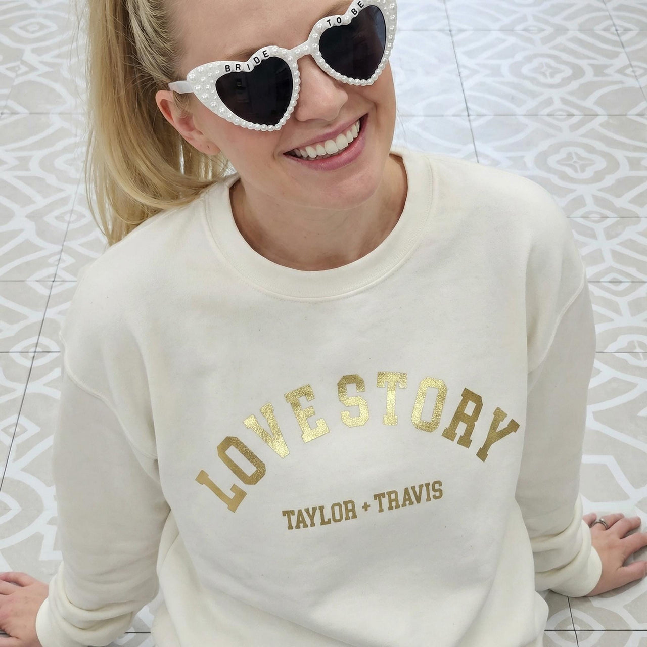 Personalized Love story Crew Neck Pull Over