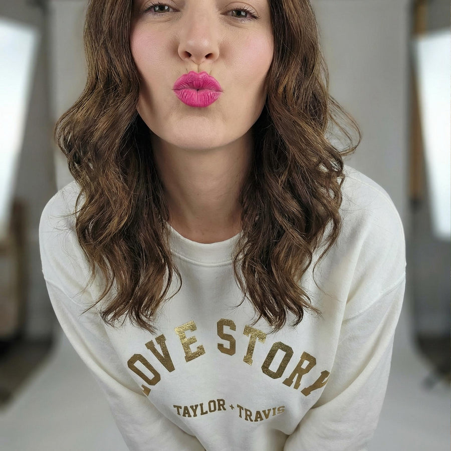 Personalized Love story Crew Neck Pull Over