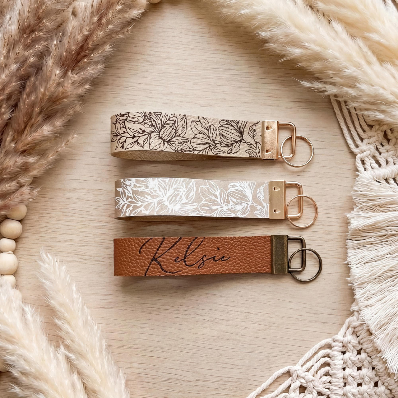 Personalized Bridesmaid Gift Box with Custom Wristlet Keychain