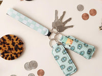 Thumbnail for Lip Balm Holder Keychain and Wristlet Keychain in Tropical, checkered and y2k Print Options