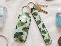 Thumbnail for Lip Balm Holder Keychain and Wristlet Keychain in Tropical, checkered and y2k Print Options