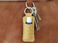 Thumbnail for Lip Balm Holder Keychain and Wristlet Keychain in Tropical, checkered and y2k Print Options
