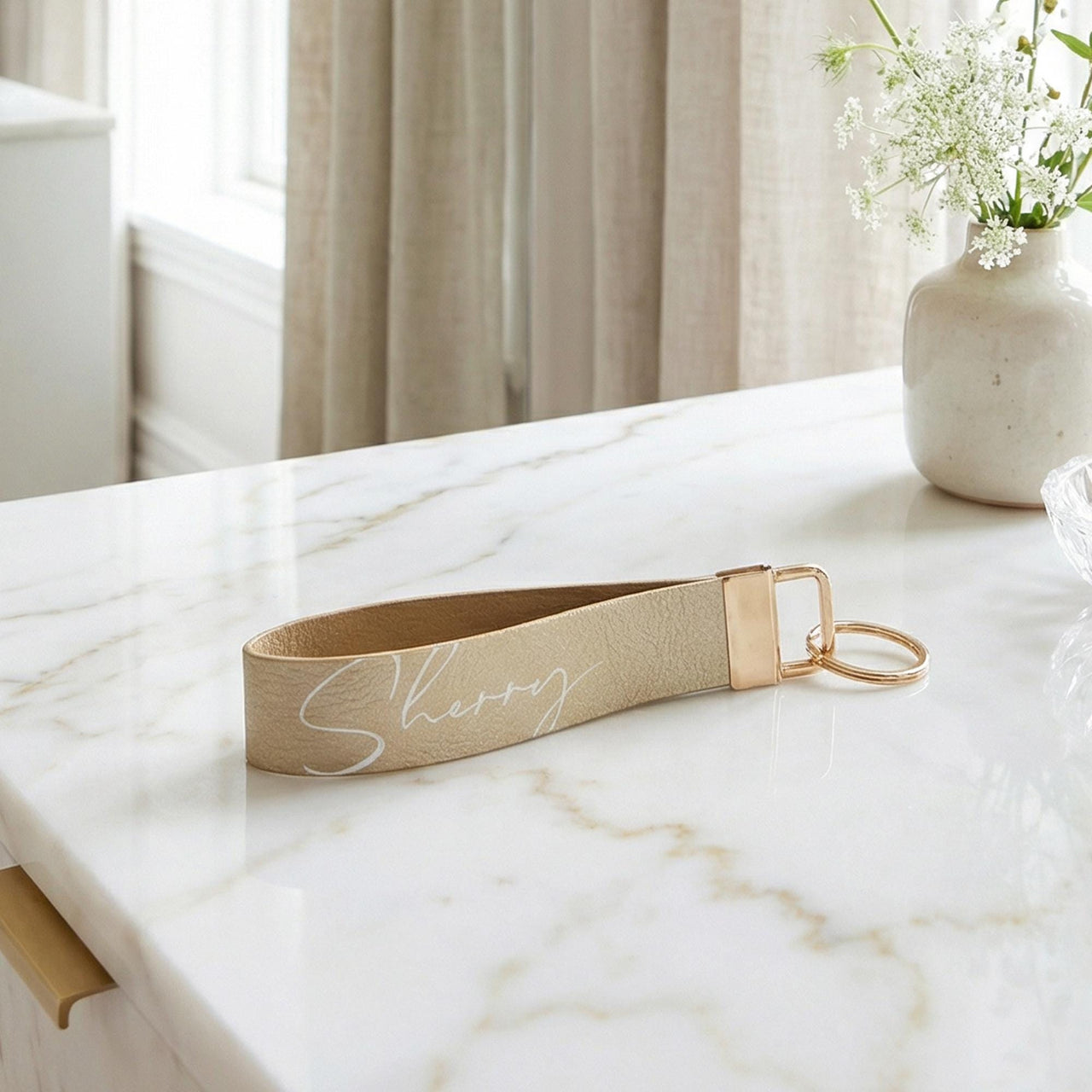 Personalized Bridesmaid Gift Box with Custom Wristlet Keychain