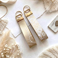 Personalized Vegan Leather Wristlet strap Keychain Key Ring Holder