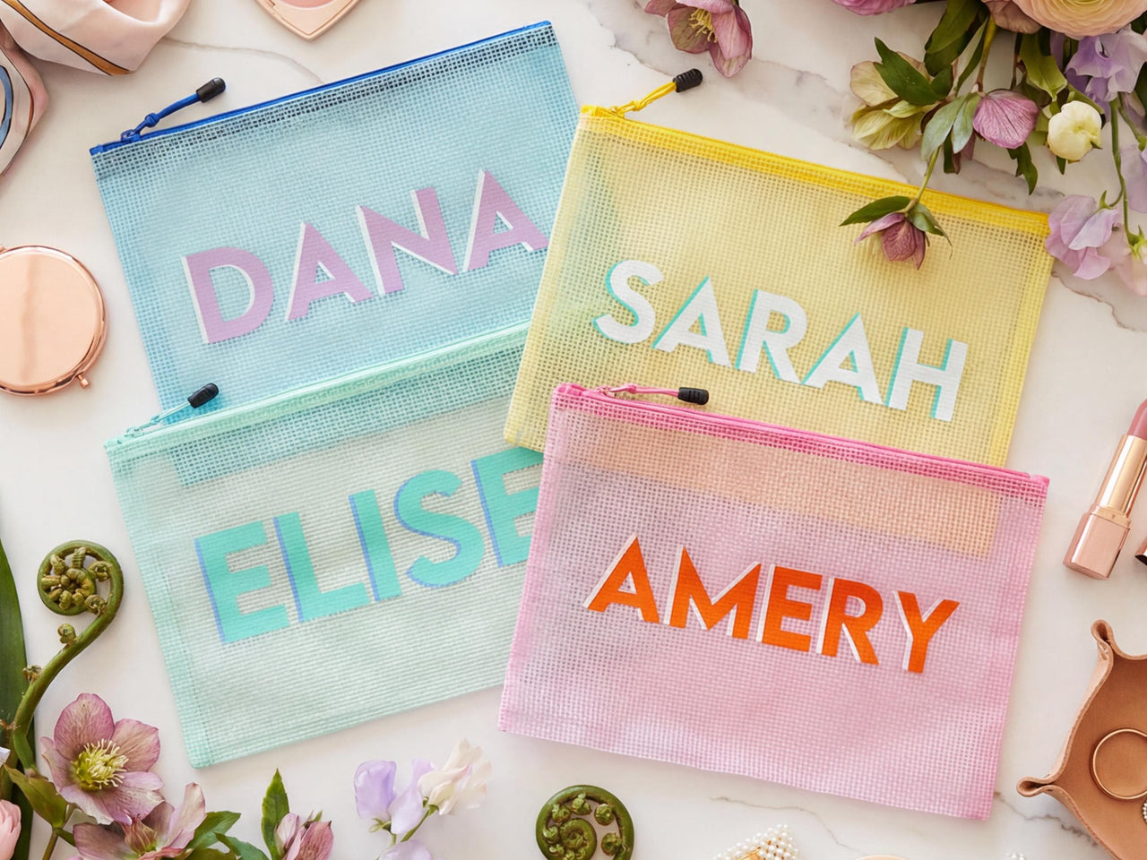 Personalized Pool Bag, Shadow Monogram Wet Bag, Beach Bridesmaid Gifts, Set of 5 6 7 8 + Get Bulk Discount, Bridal Party Favor Vacation Gift